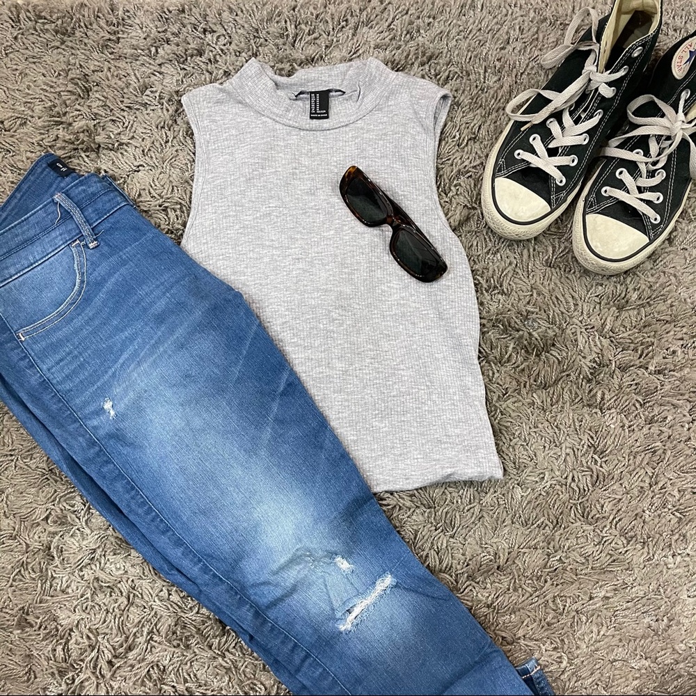 Forever 21 Grey Bodysuit